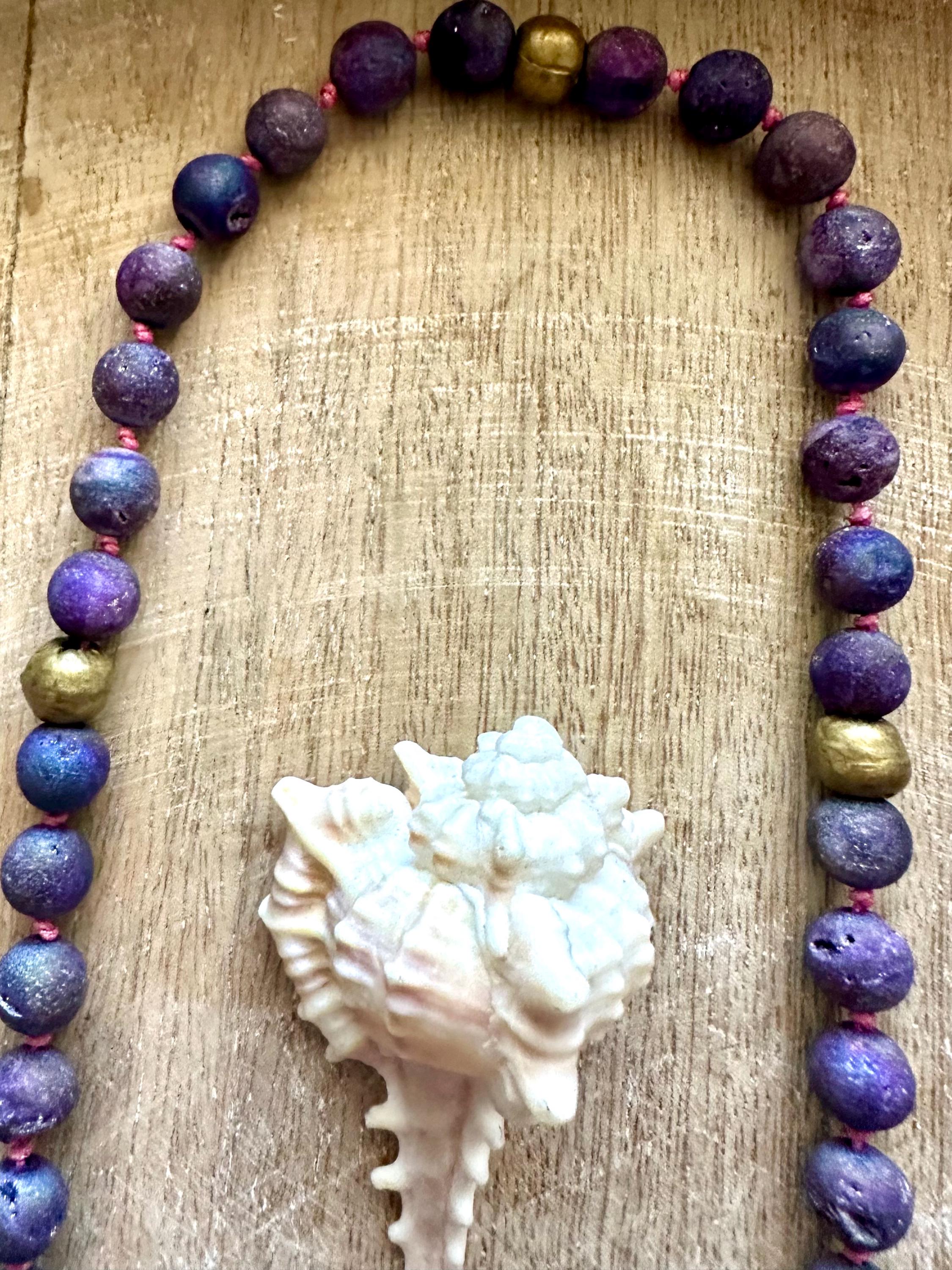Handmade Druzy Mermaid Necklace