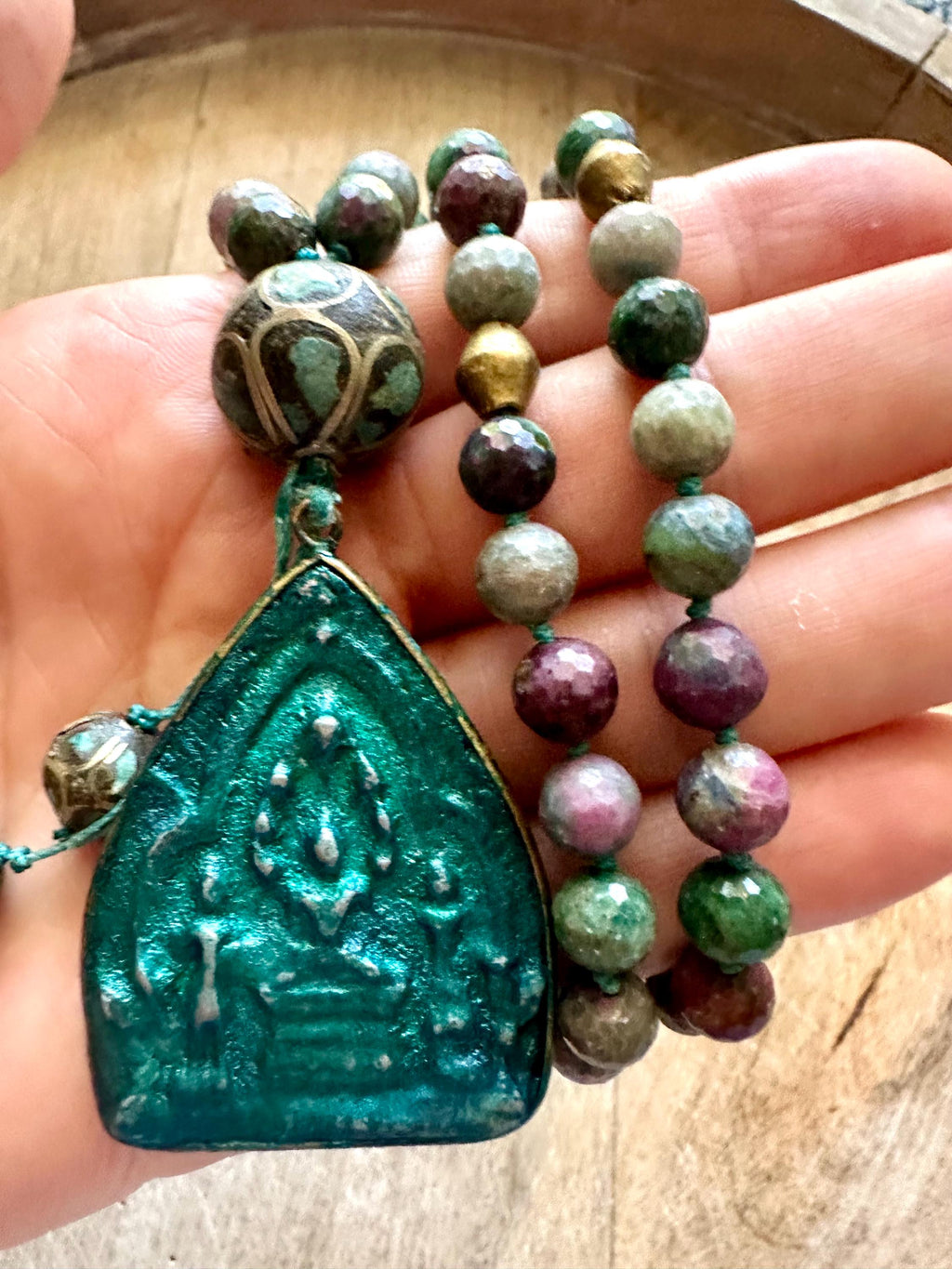 Handmade Vintage Buddha Pendant Necklace