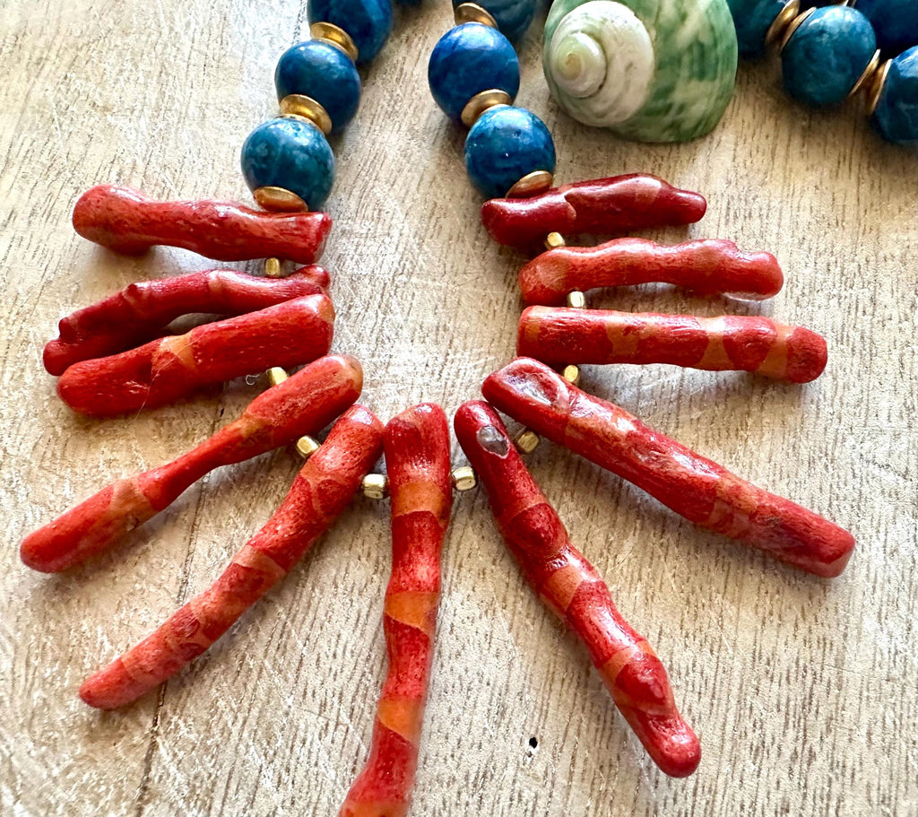 Lapis Coral Beach Necklace