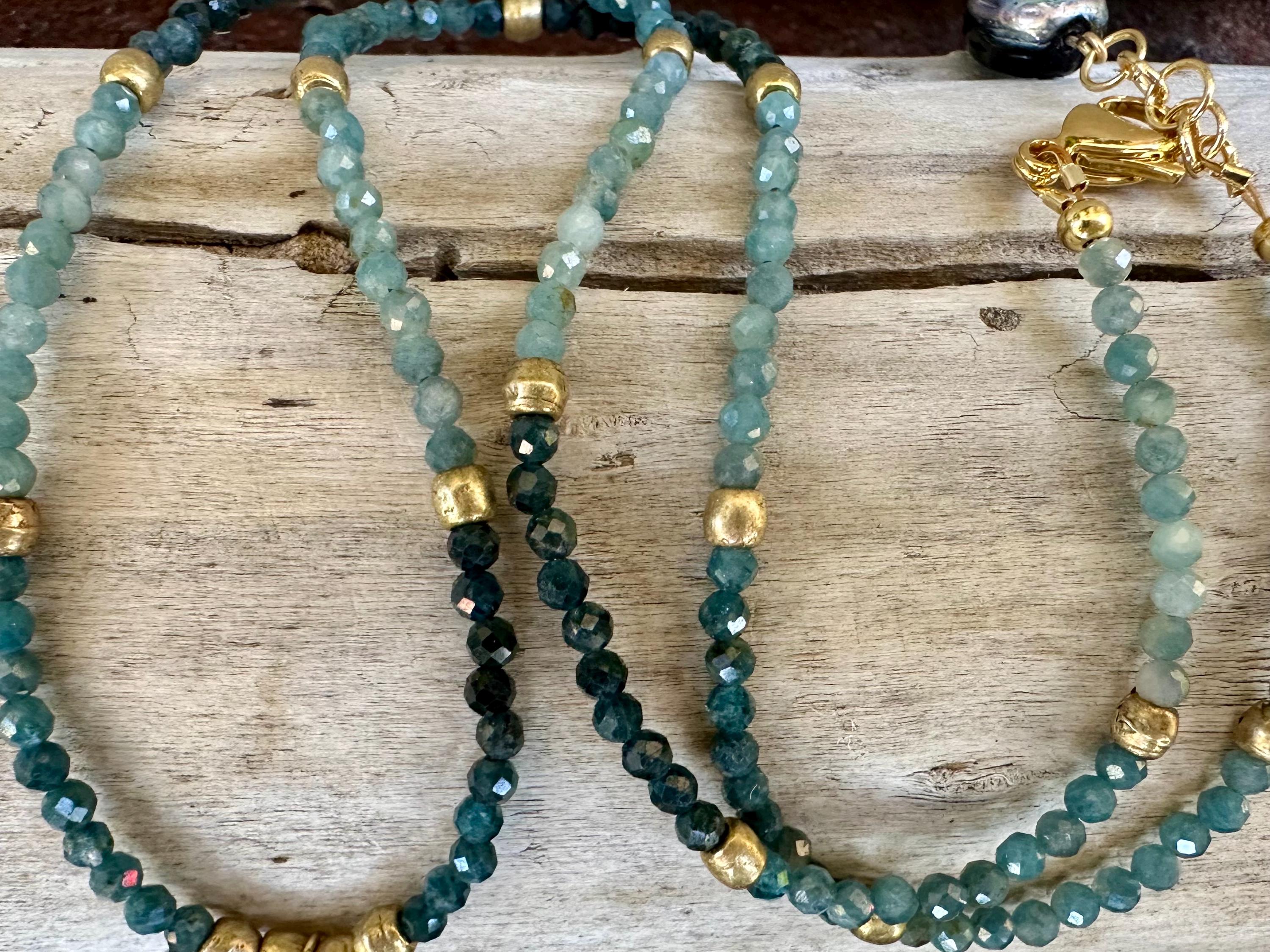 Green Tourmaline Camel Charm Necklace