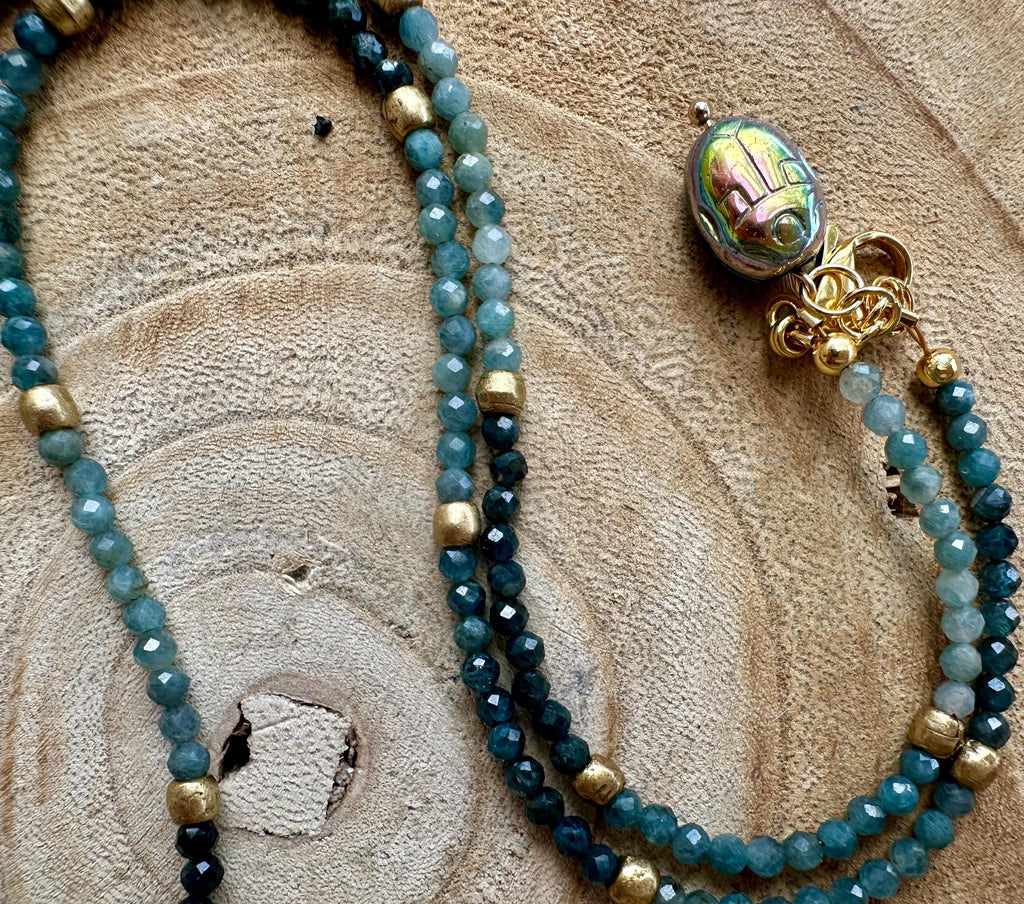 Green Tourmaline Camel Charm Necklace