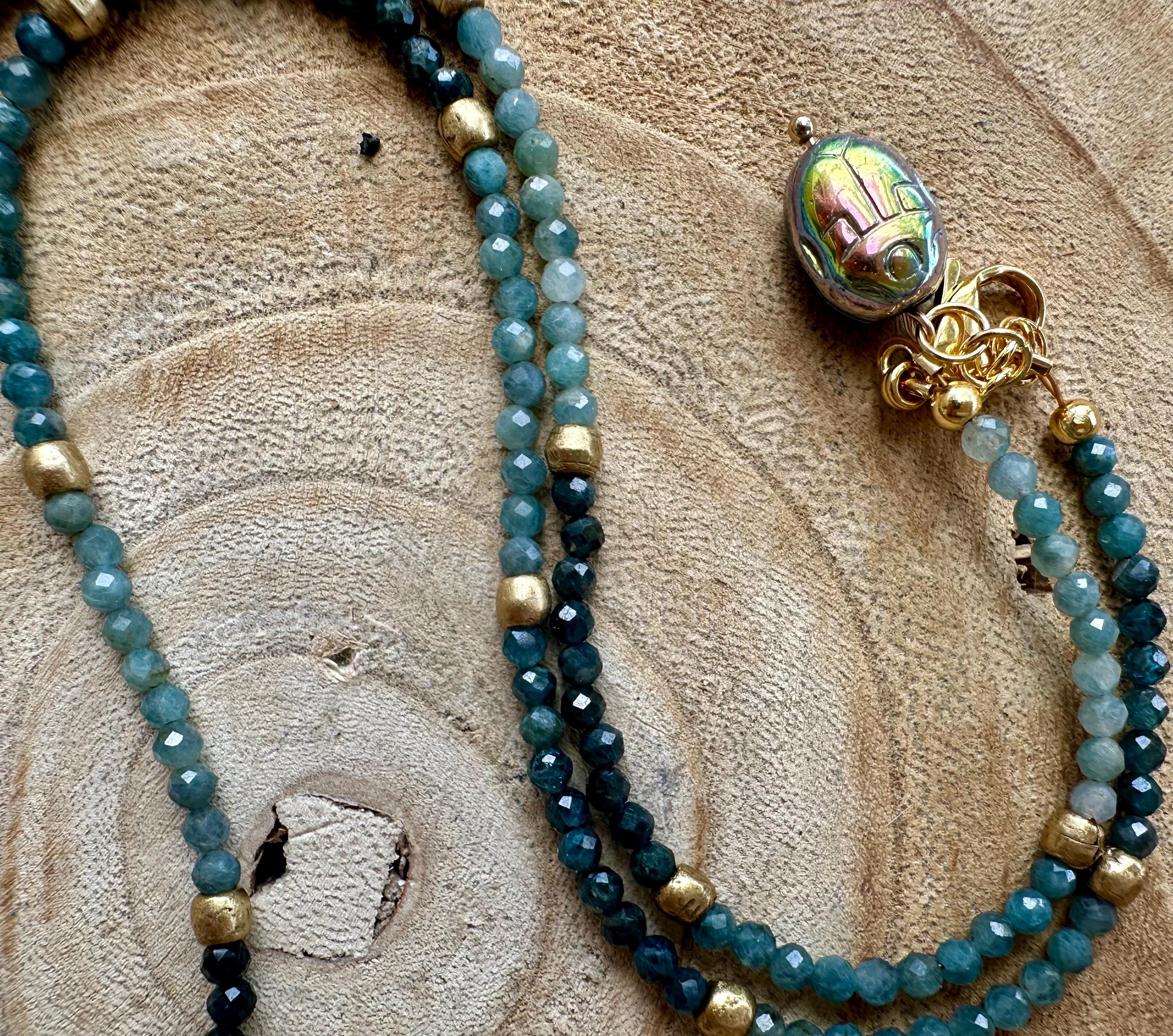 Green Tourmaline Camel Charm Necklace