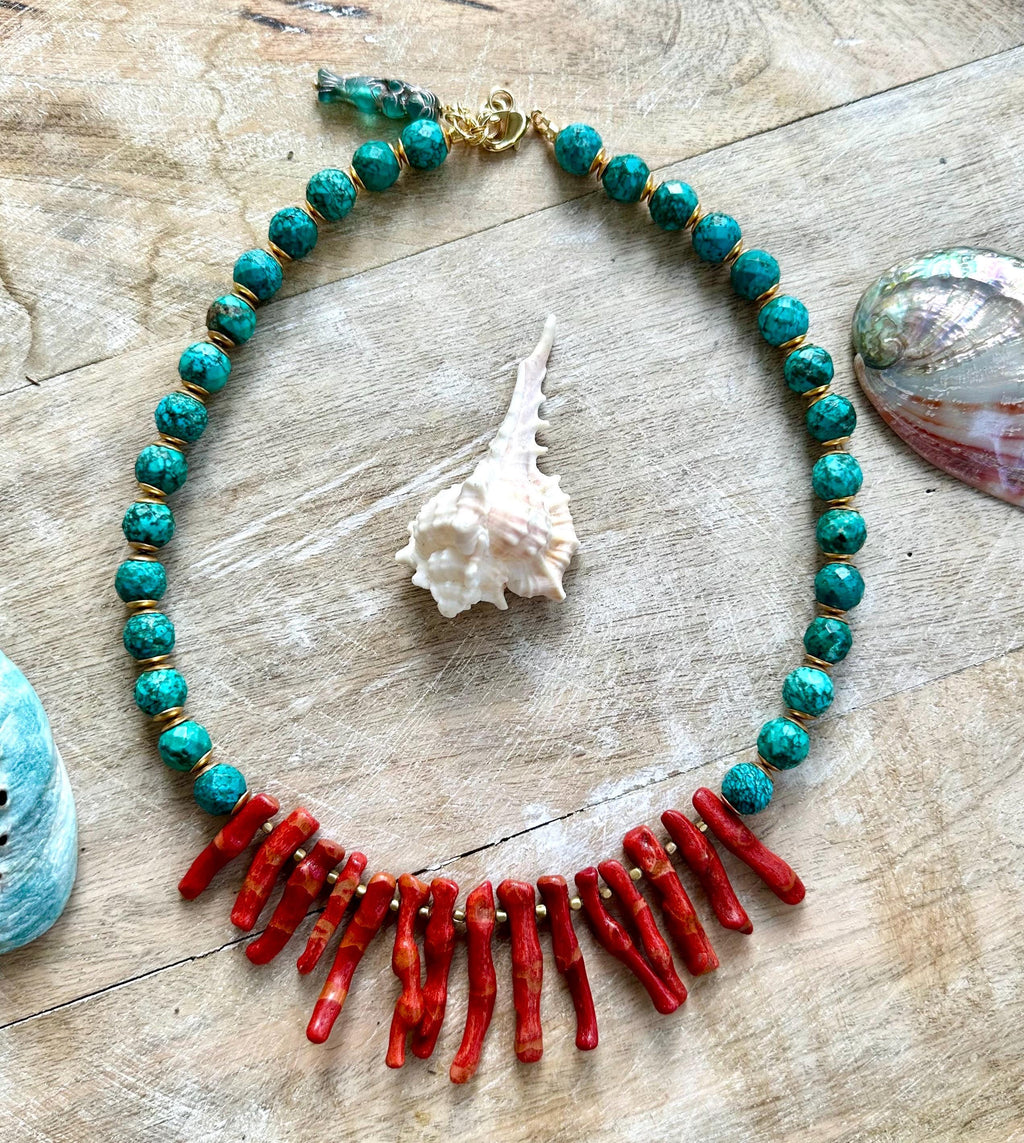 Turquoise Coral Beach Necklace