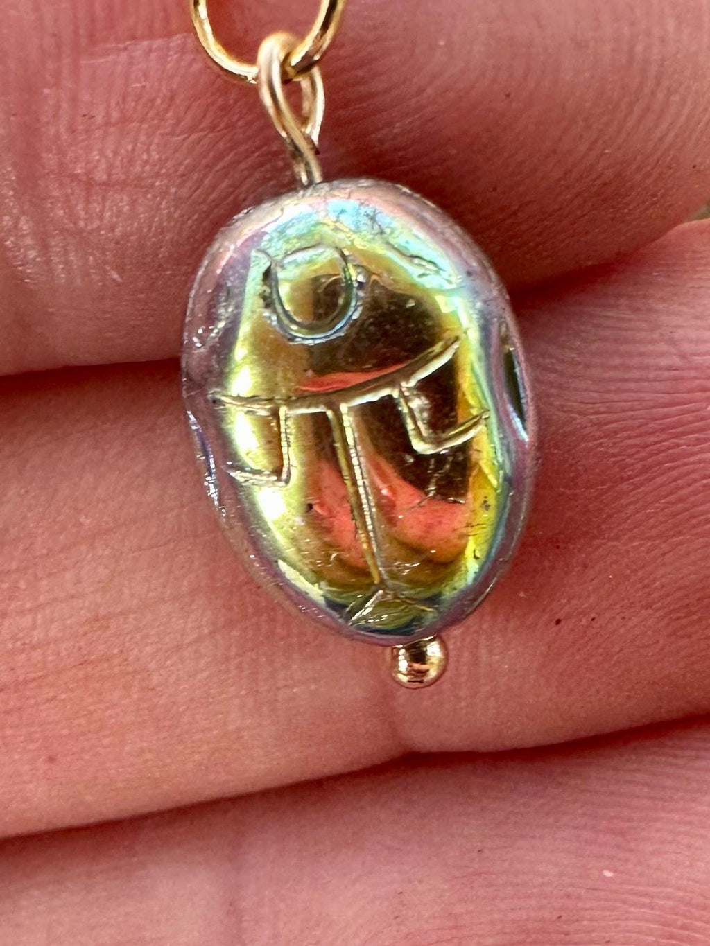 Green Tourmaline Camel Charm Necklace