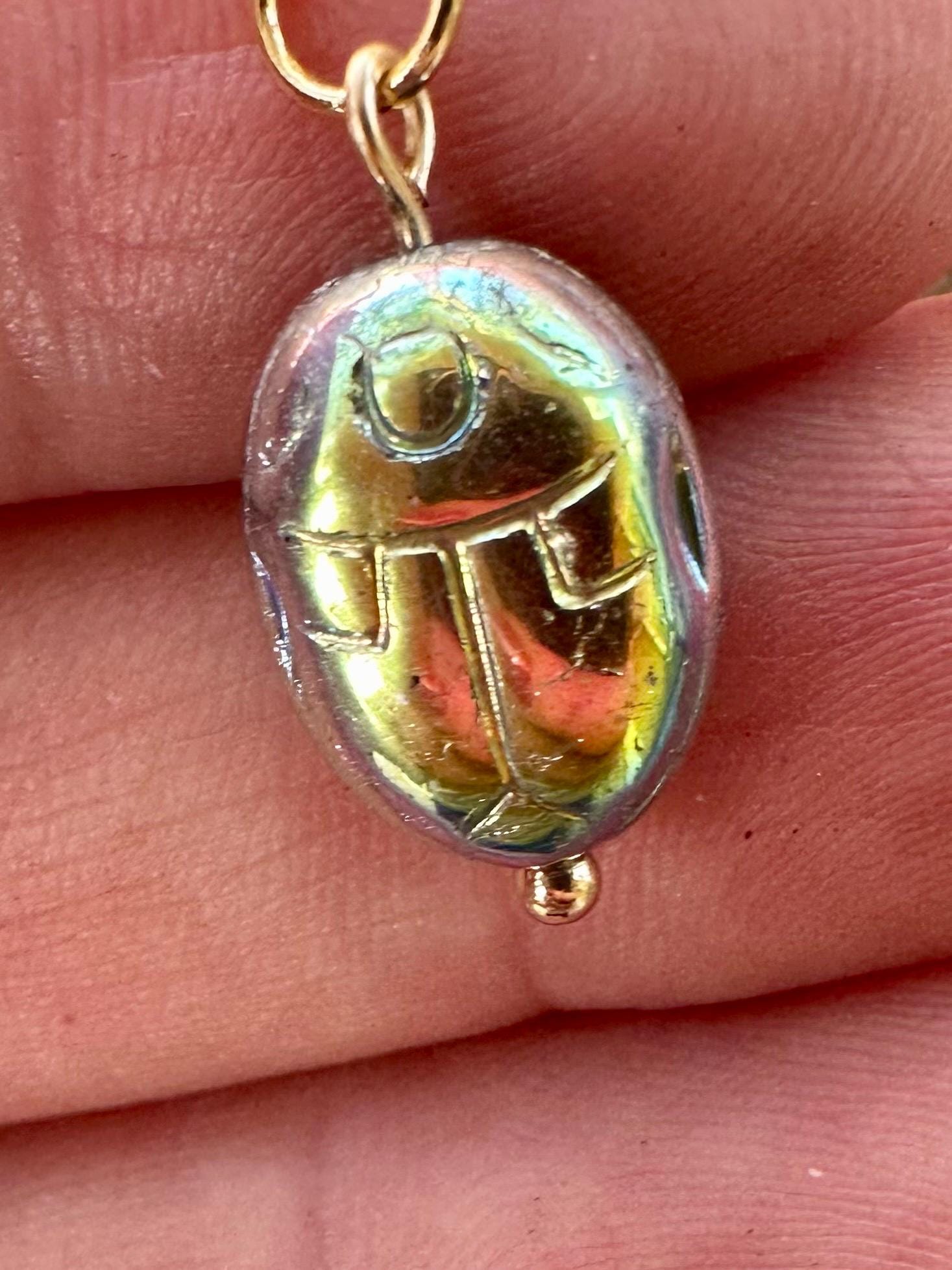 Green Tourmaline Camel Charm Necklace