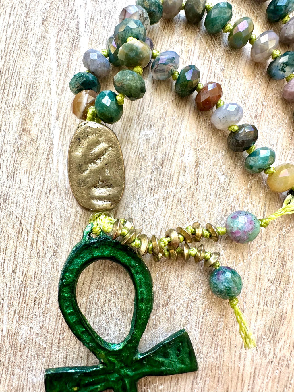 Egyptian Ankh Scarab Pendant Necklace
