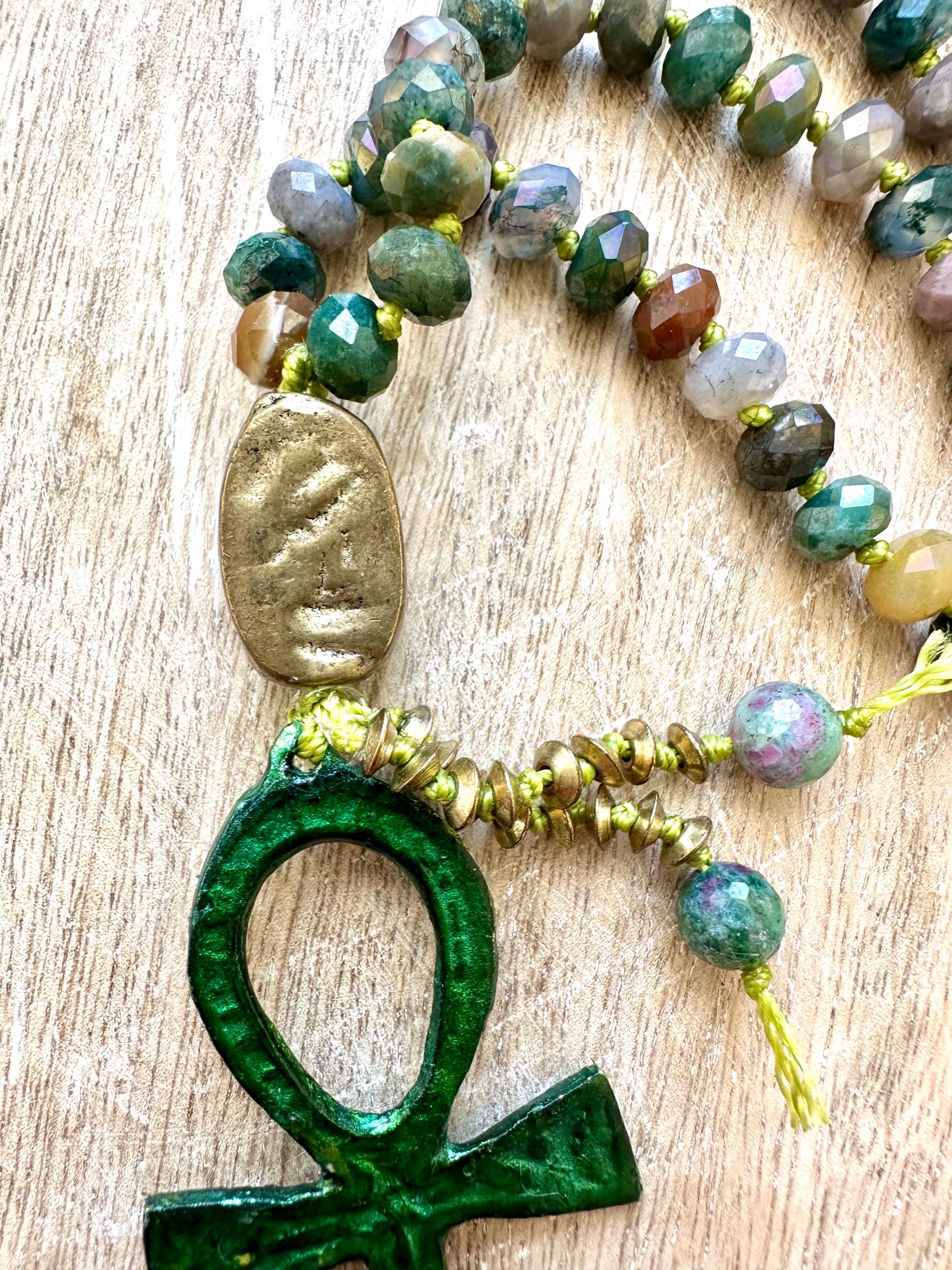 Egyptian Ankh Scarab Pendant Necklace