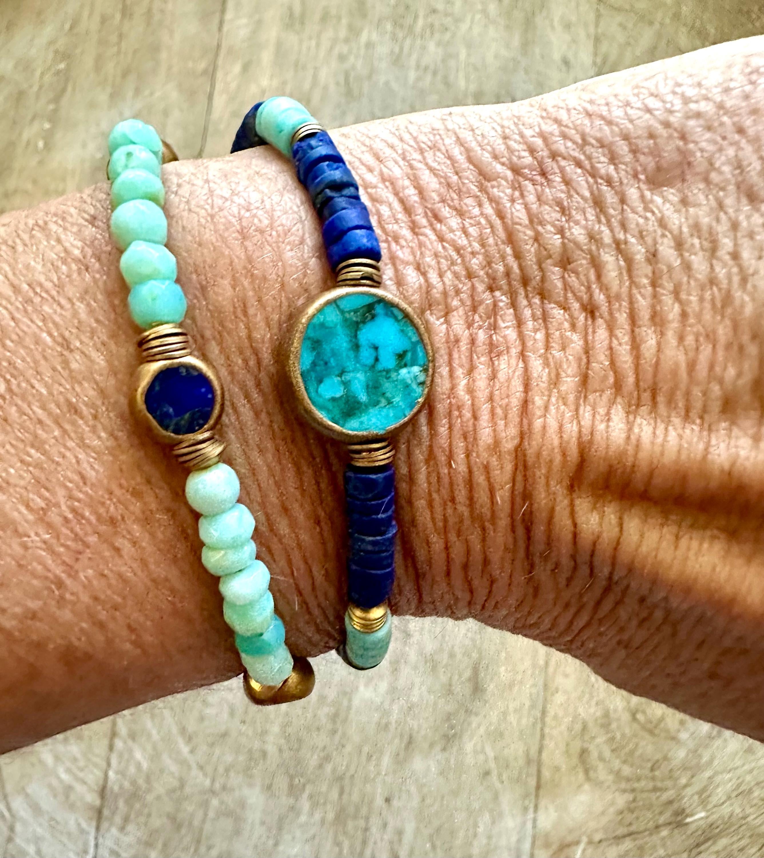 Opal, Turquoise & Lapis Bracelet Stack