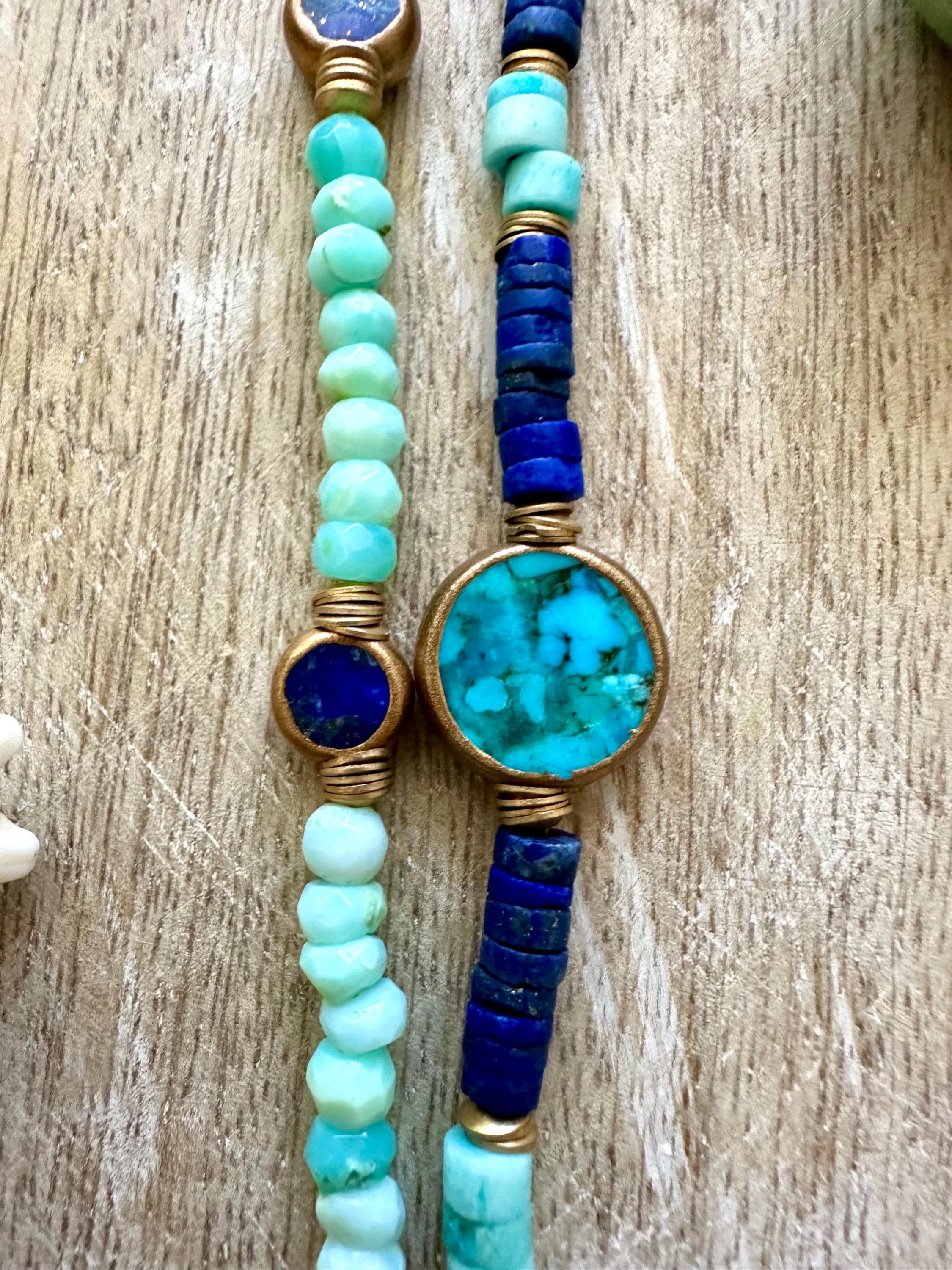 Opal, Turquoise & Lapis Bracelet Stack