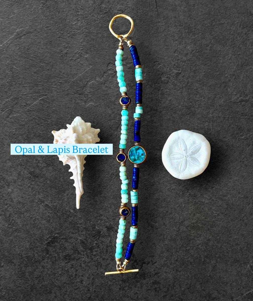 Opal, Turquoise & Lapis Bracelet Stack