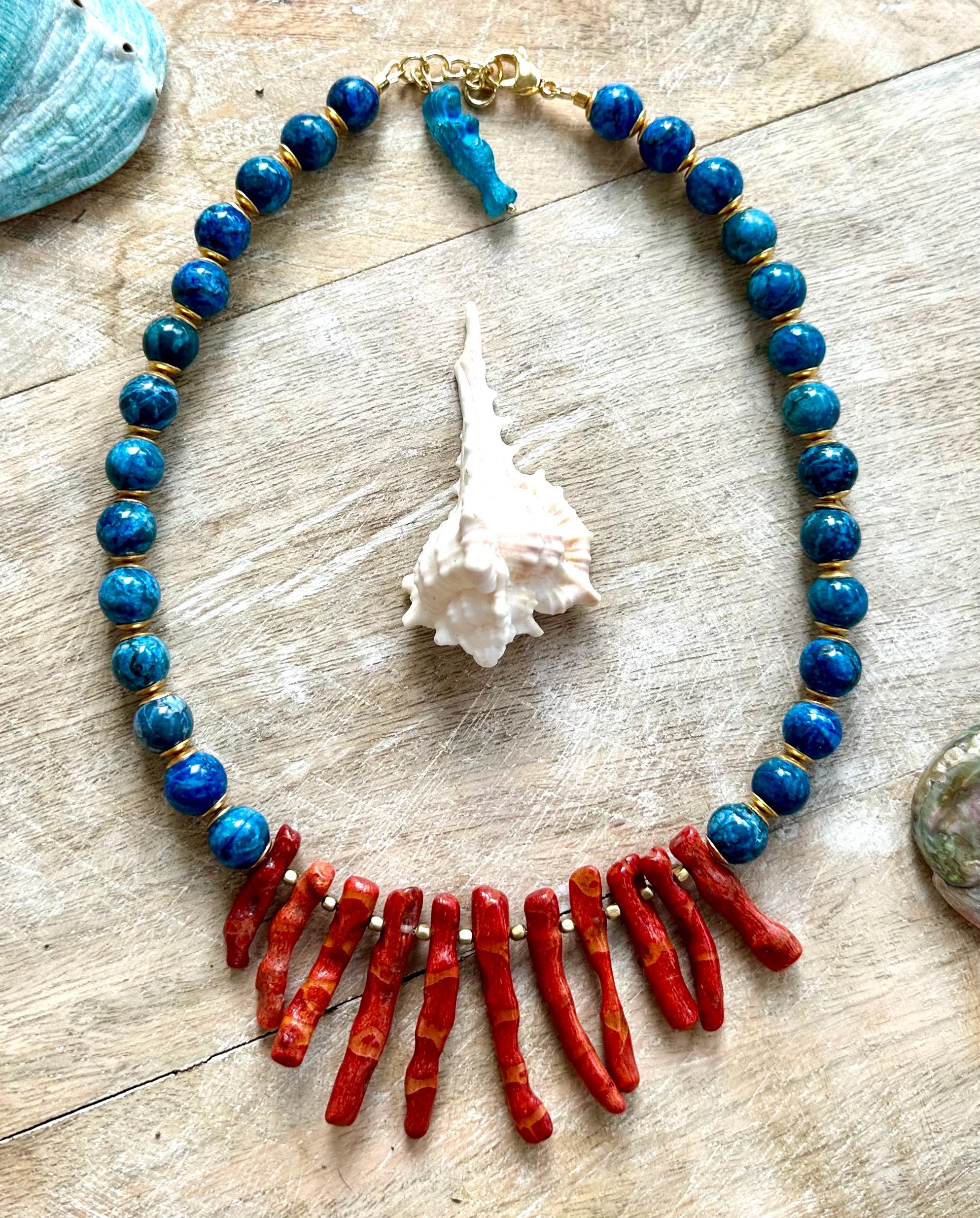 Lapis Coral Beach Necklace