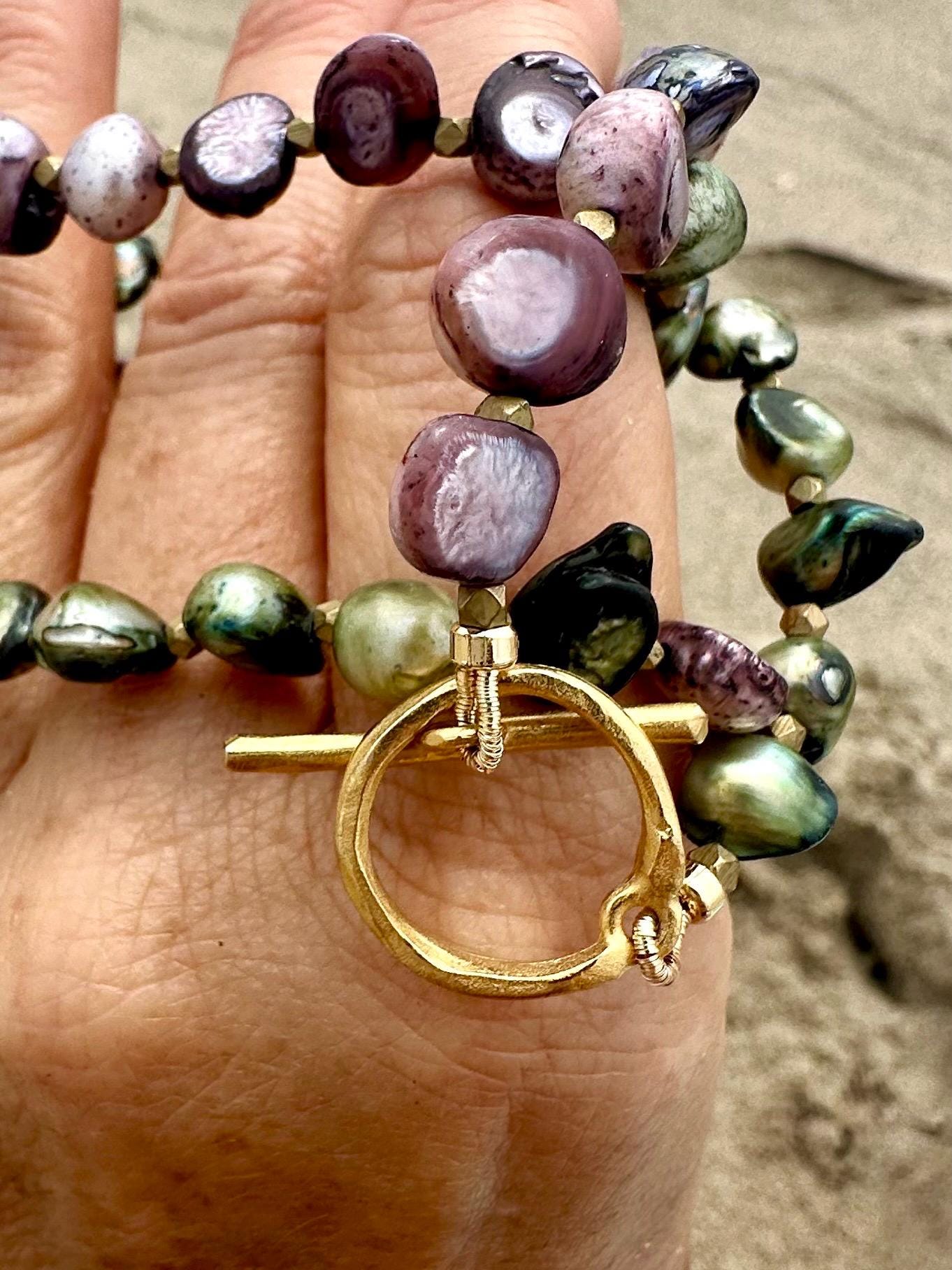 Freshwater Pearl & Abalone Pendant Necklace