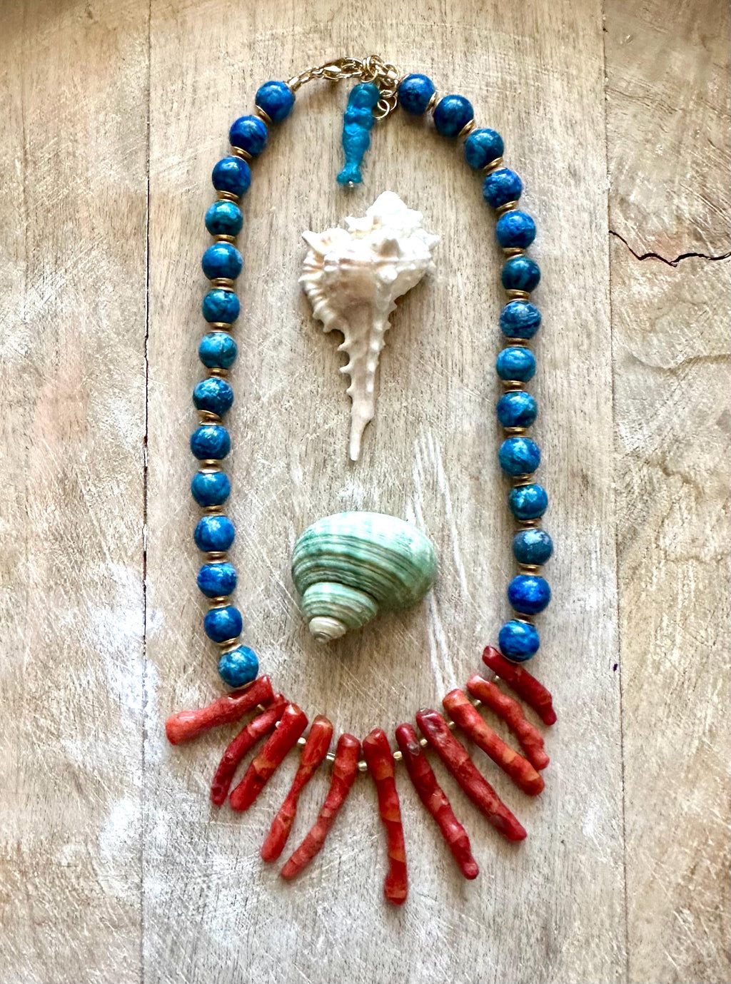 Lapis Coral Beach Necklace