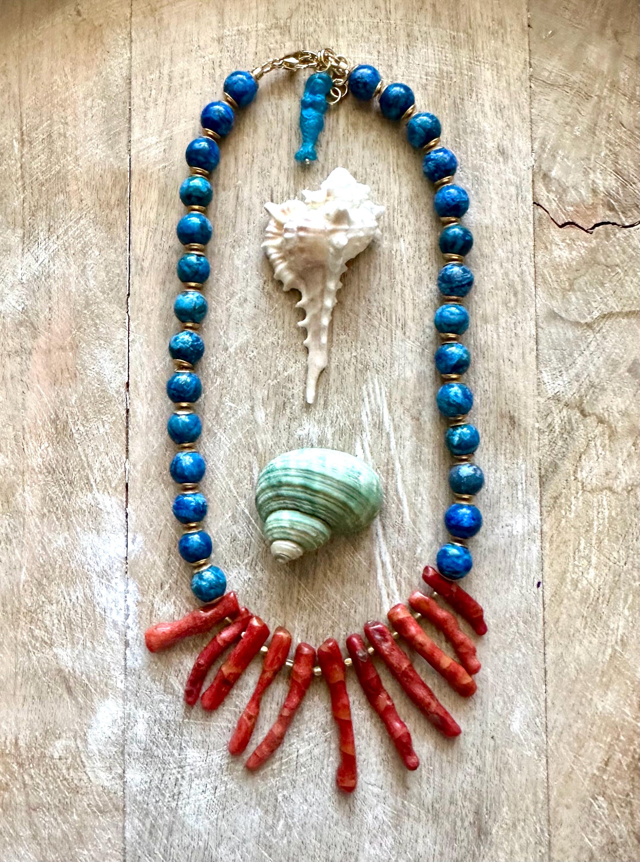 Lapis Coral Beach Necklace