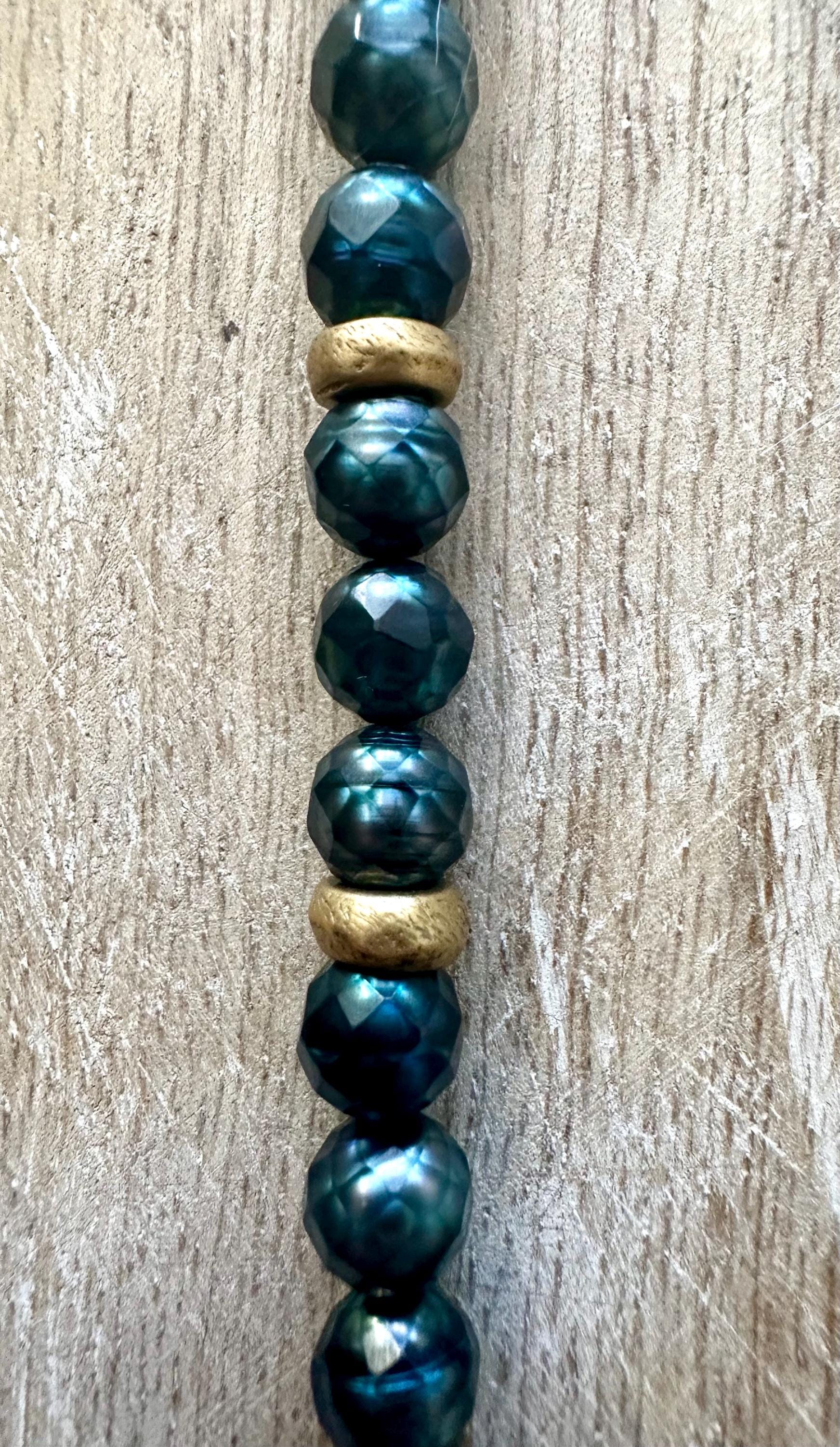 Mystic Blue-Green Pearl Egyptian Eye Of Horus Necklace