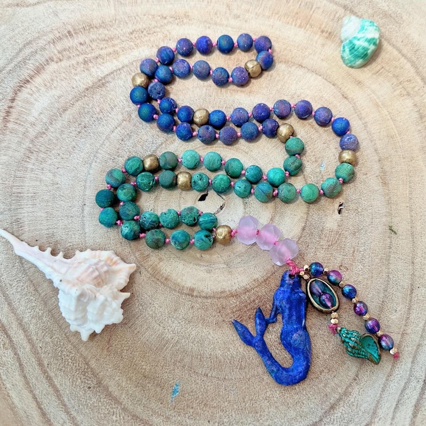 Handmade Druzy Mermaid Necklace