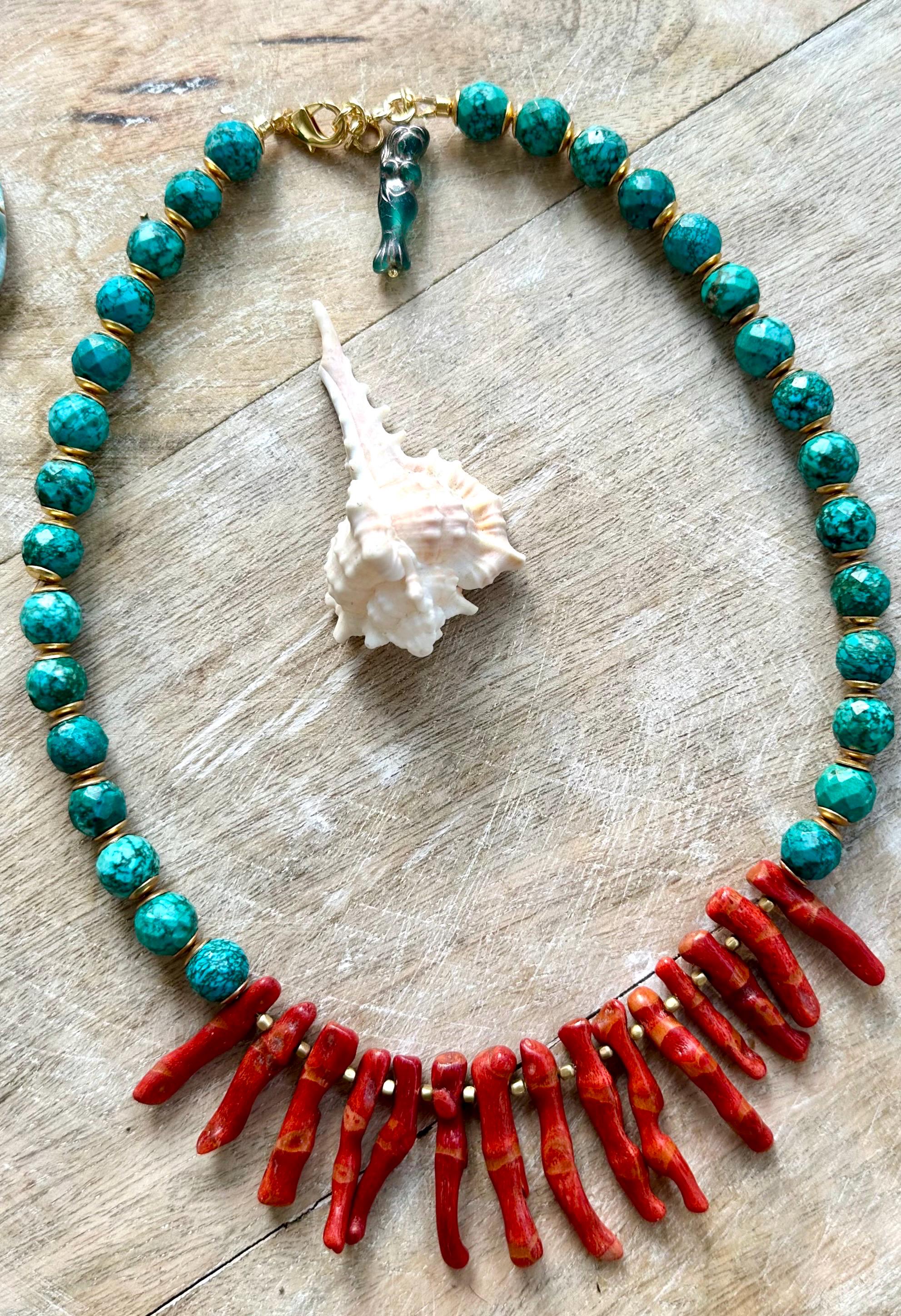 Turquoise Coral Beach Necklace