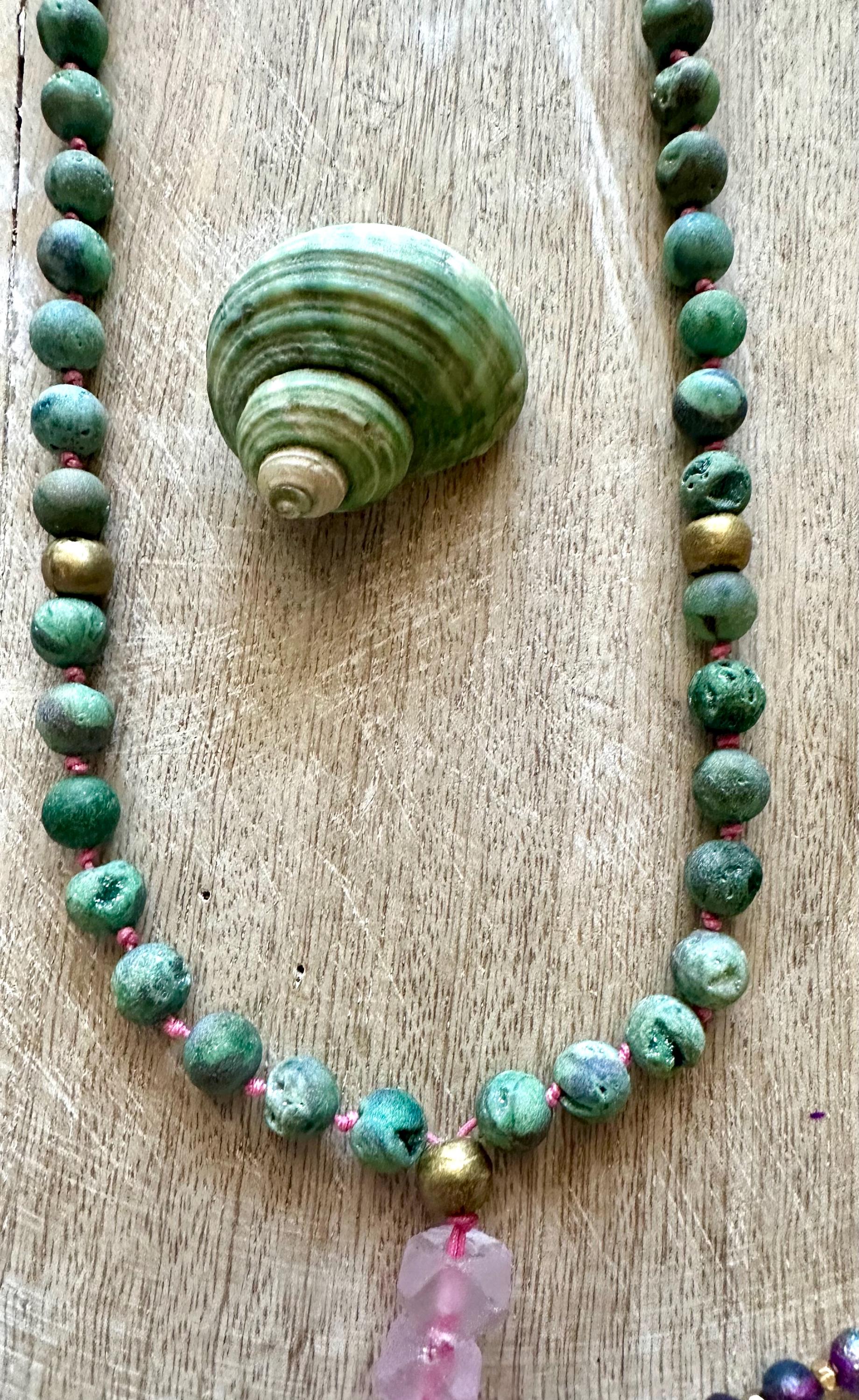 Handmade Druzy Mermaid Necklace