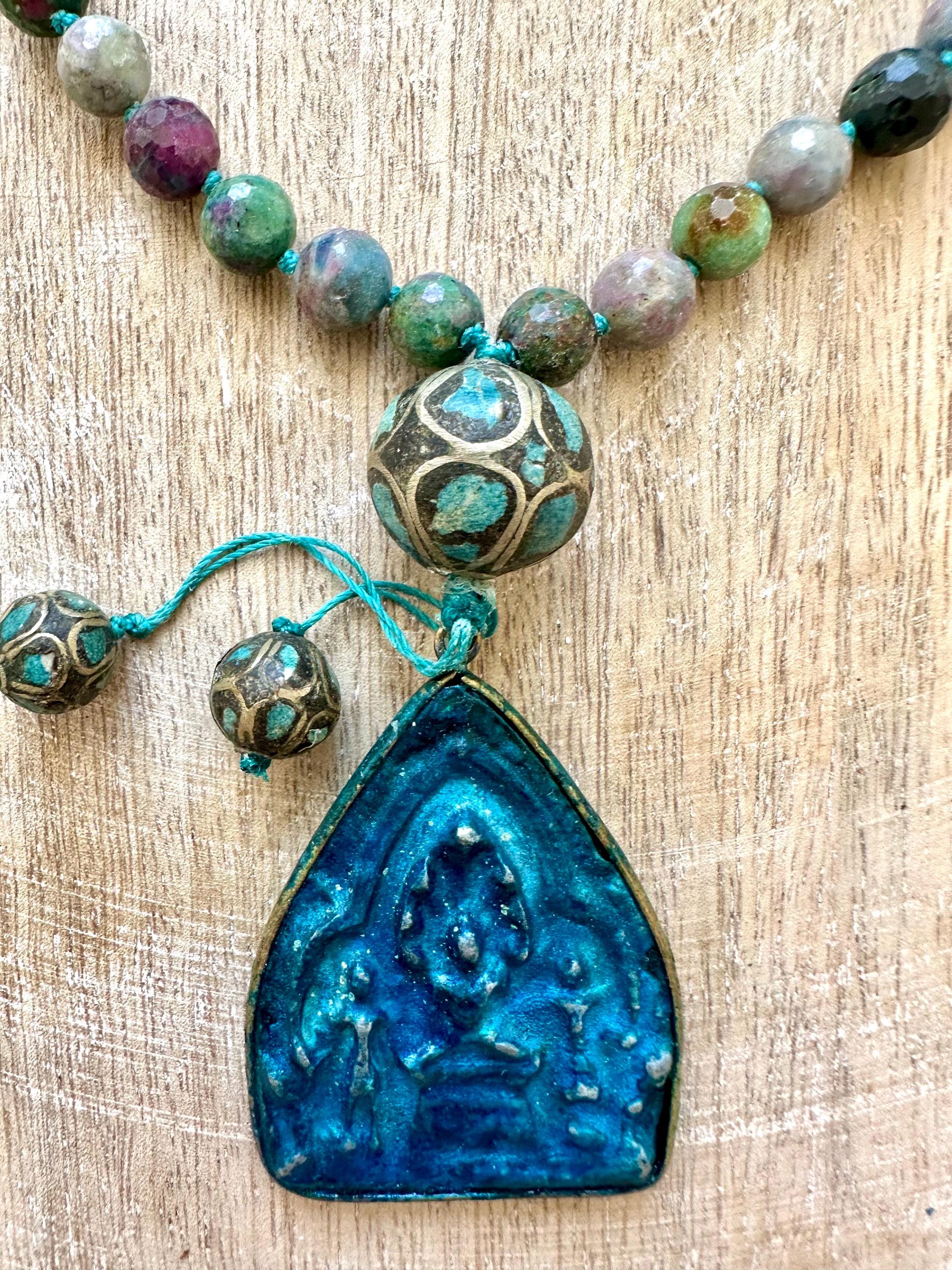 Handmade Vintage Buddha Pendant Necklace