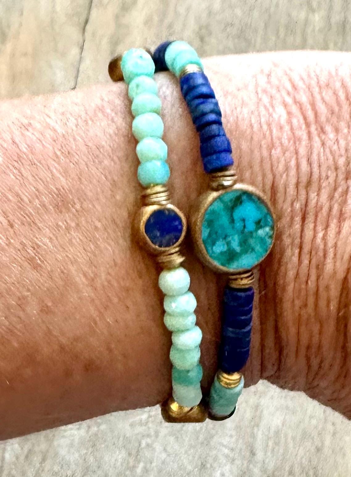 Opal, Turquoise & Lapis Bracelet Stack