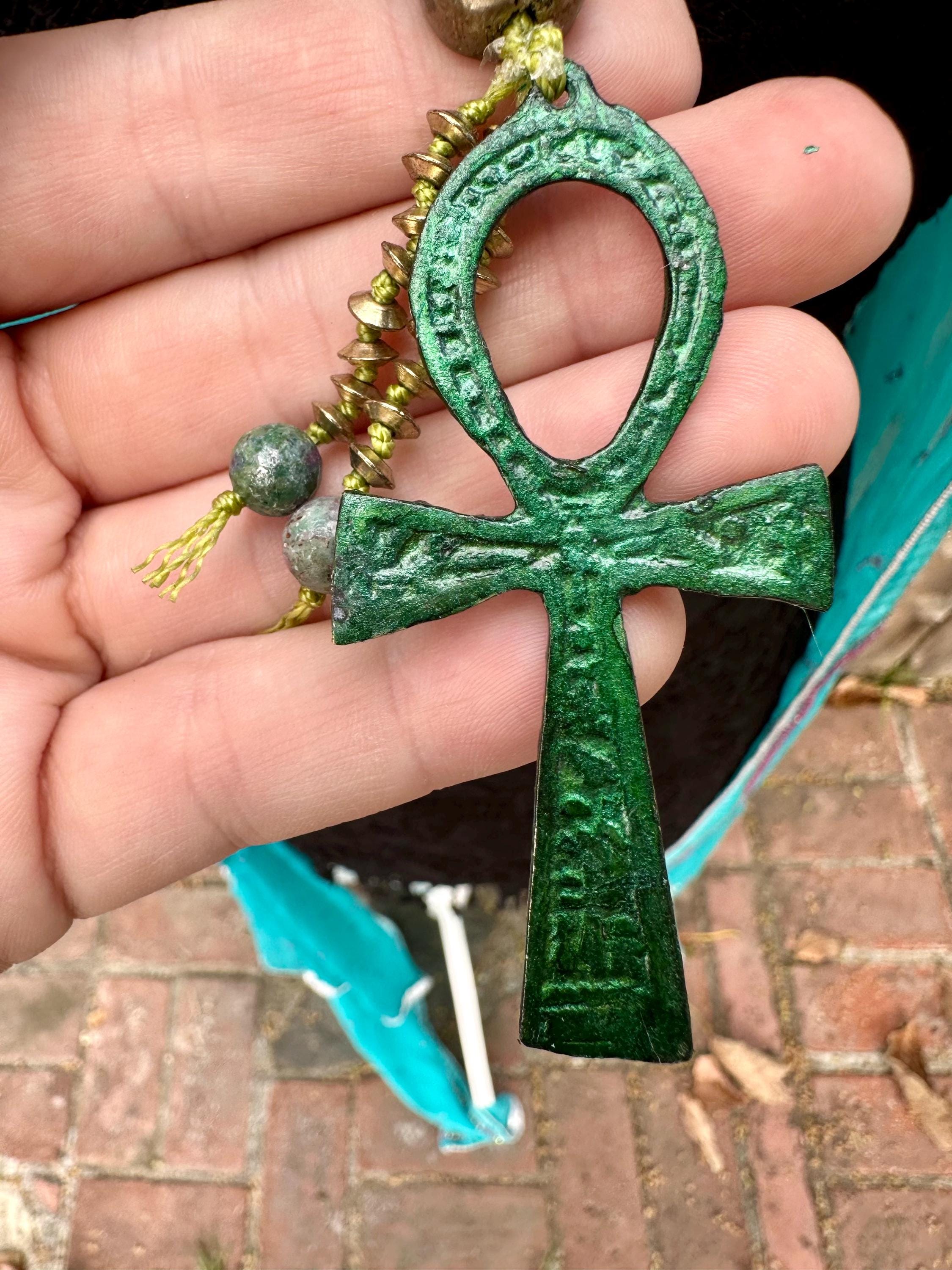 Egyptian Ankh Scarab Pendant Necklace