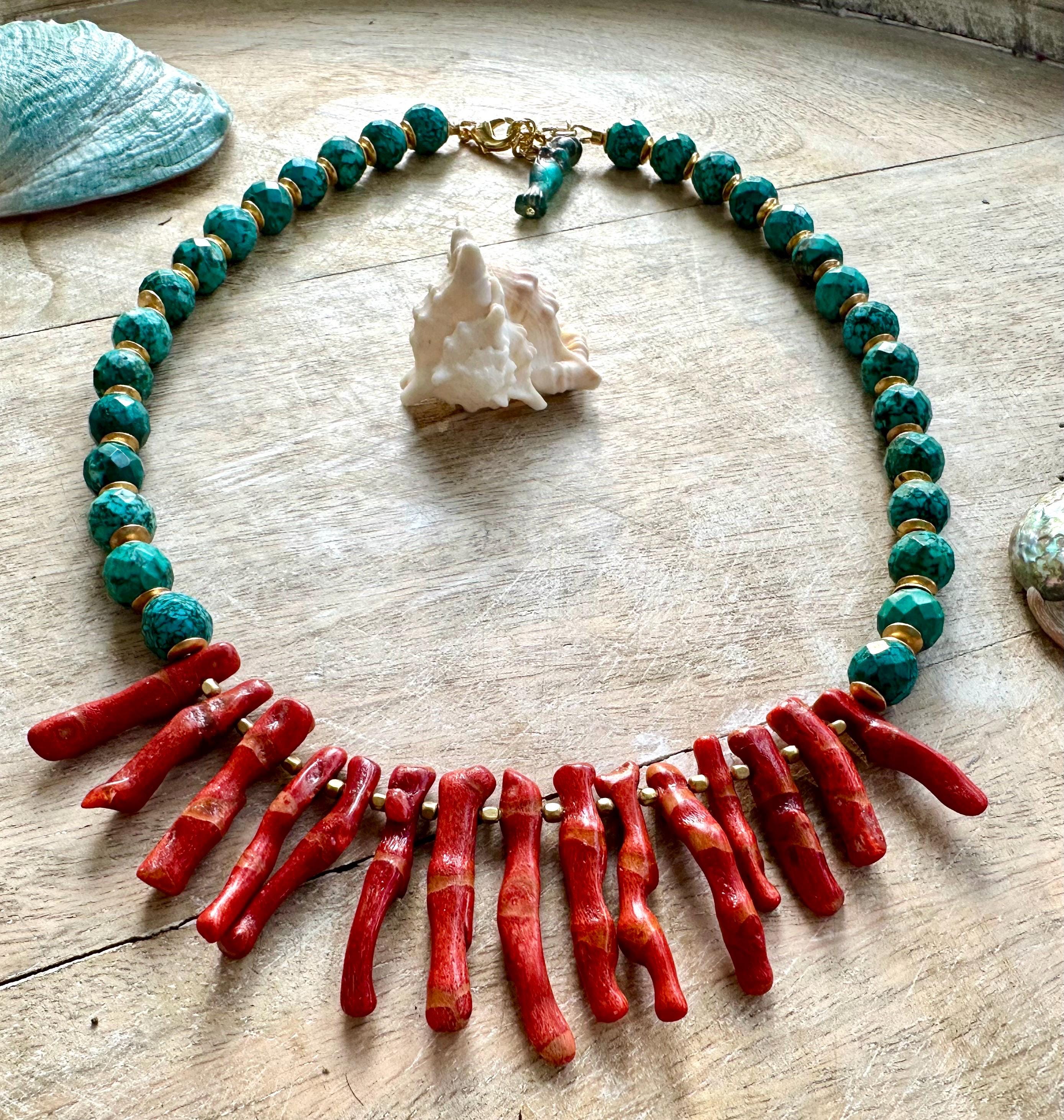 Turquoise Coral Beach Necklace