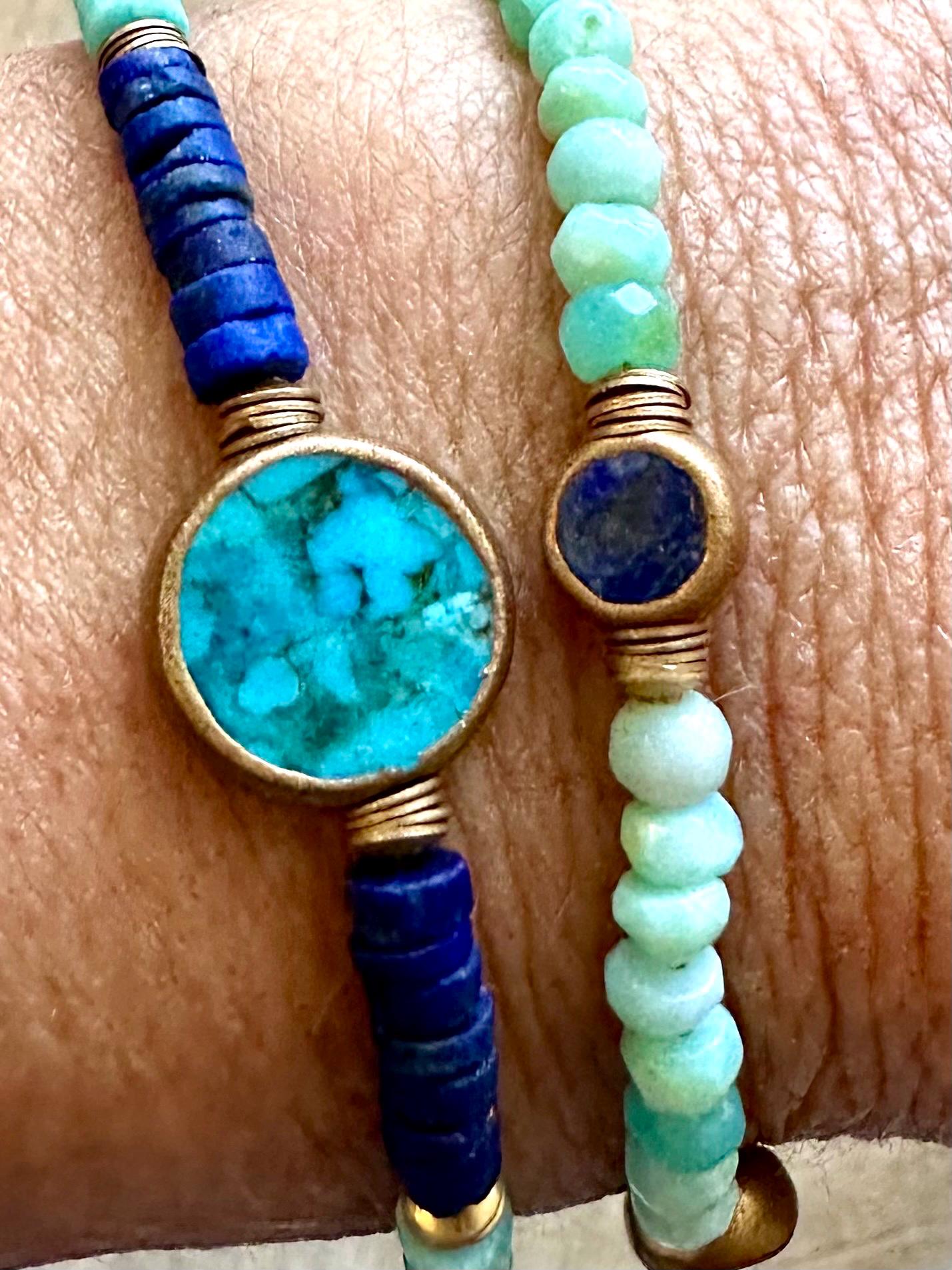 Opal, Turquoise & Lapis Bracelet Stack