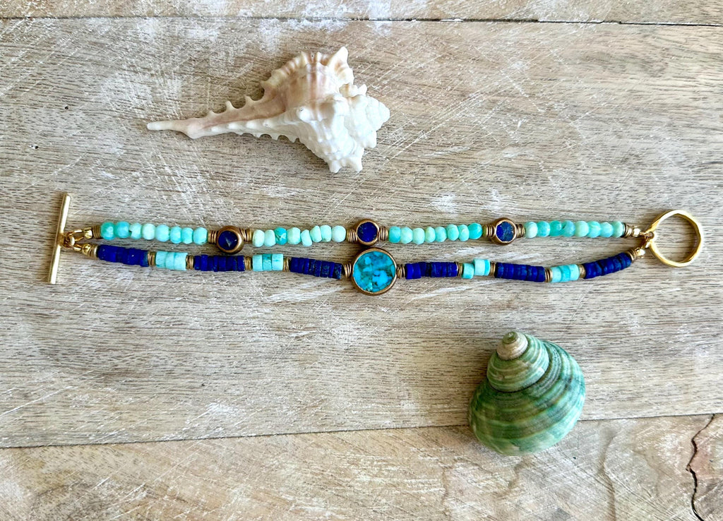 Opal, Turquoise & Lapis Bracelet Stack
