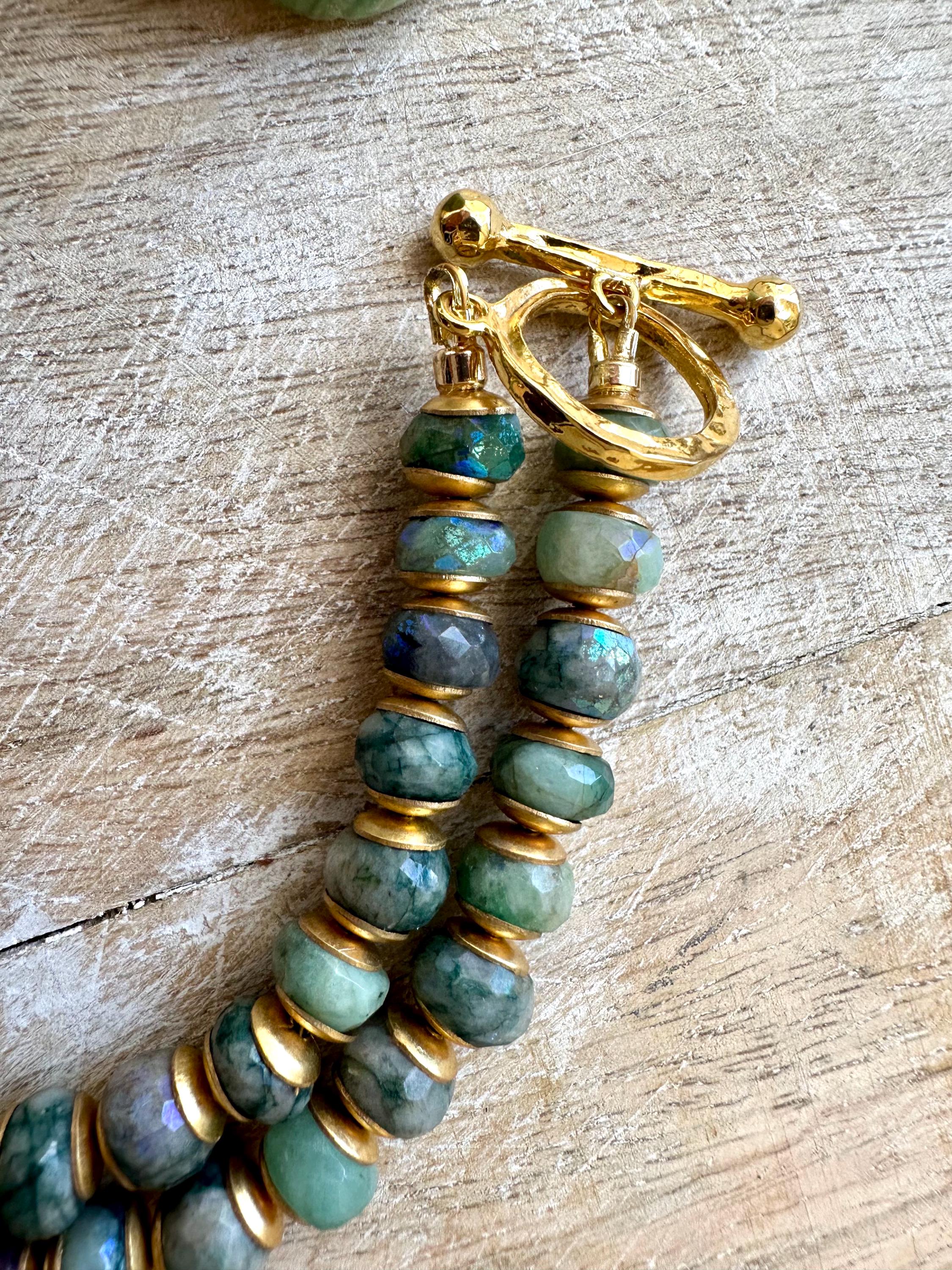 Gold Plated Skull Necklace With Amethyst And Mystic Indian Agate
