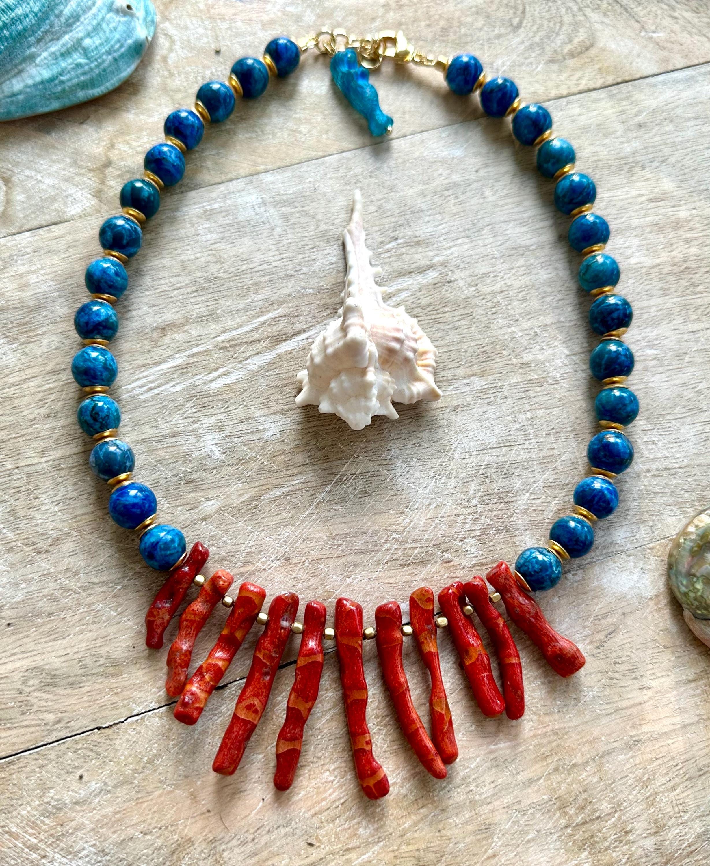 Lapis Coral Beach Necklace